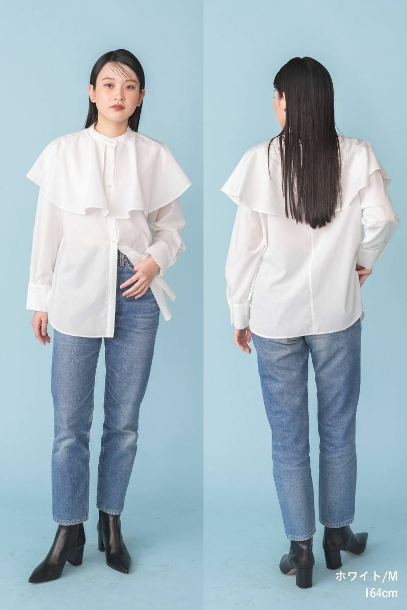 ナインアール,rrrrrrrrr,リサイクルコットンケープブラウス