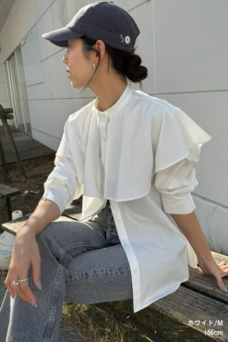 ナインアール,rrrrrrrrr,リサイクルコットンケープブラウス