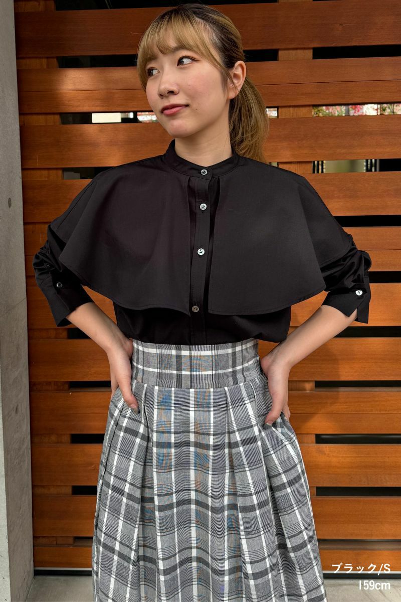 ナインアール,rrrrrrrrr,リサイクルコットンケープブラウス