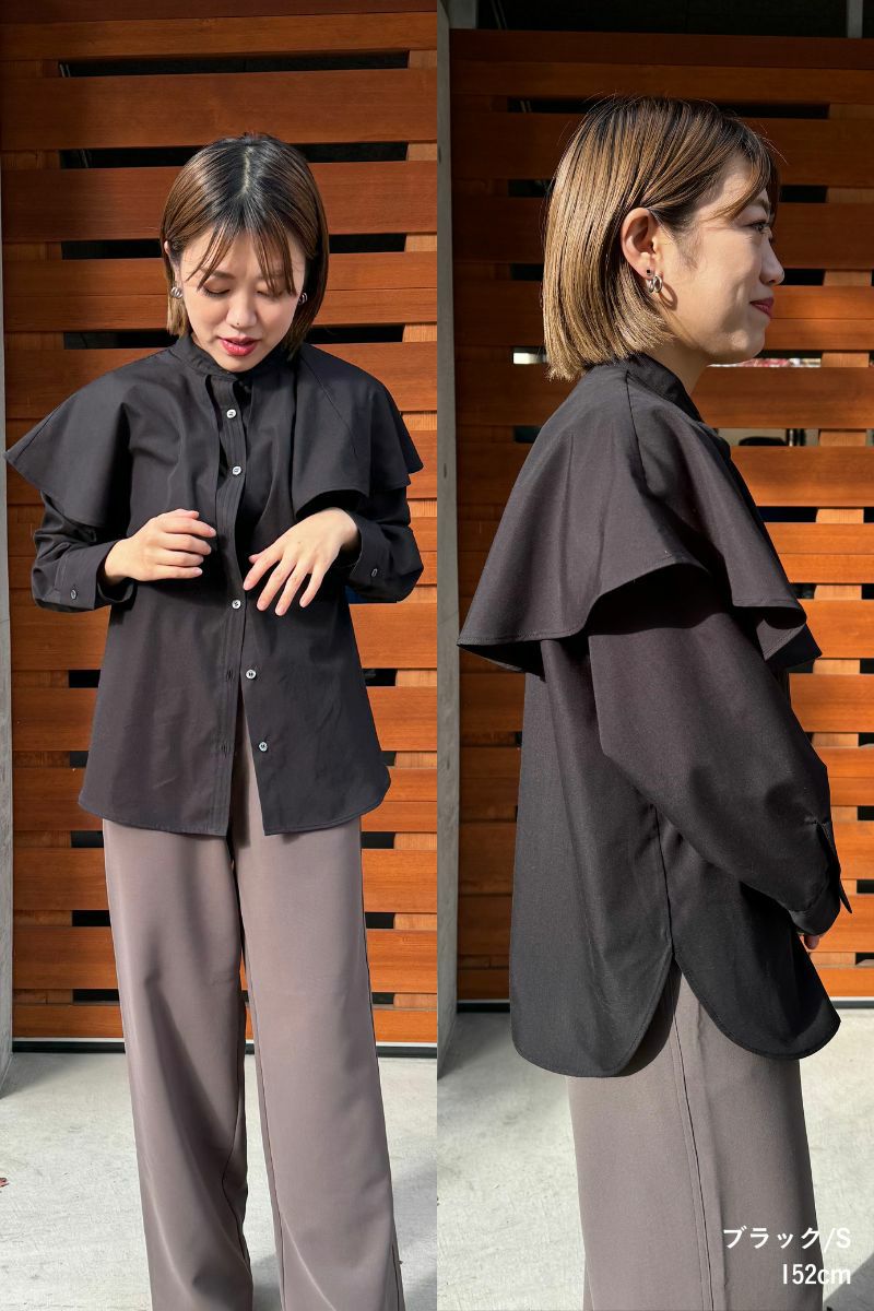 ナインアール,rrrrrrrrr,リサイクルコットンケープブラウス