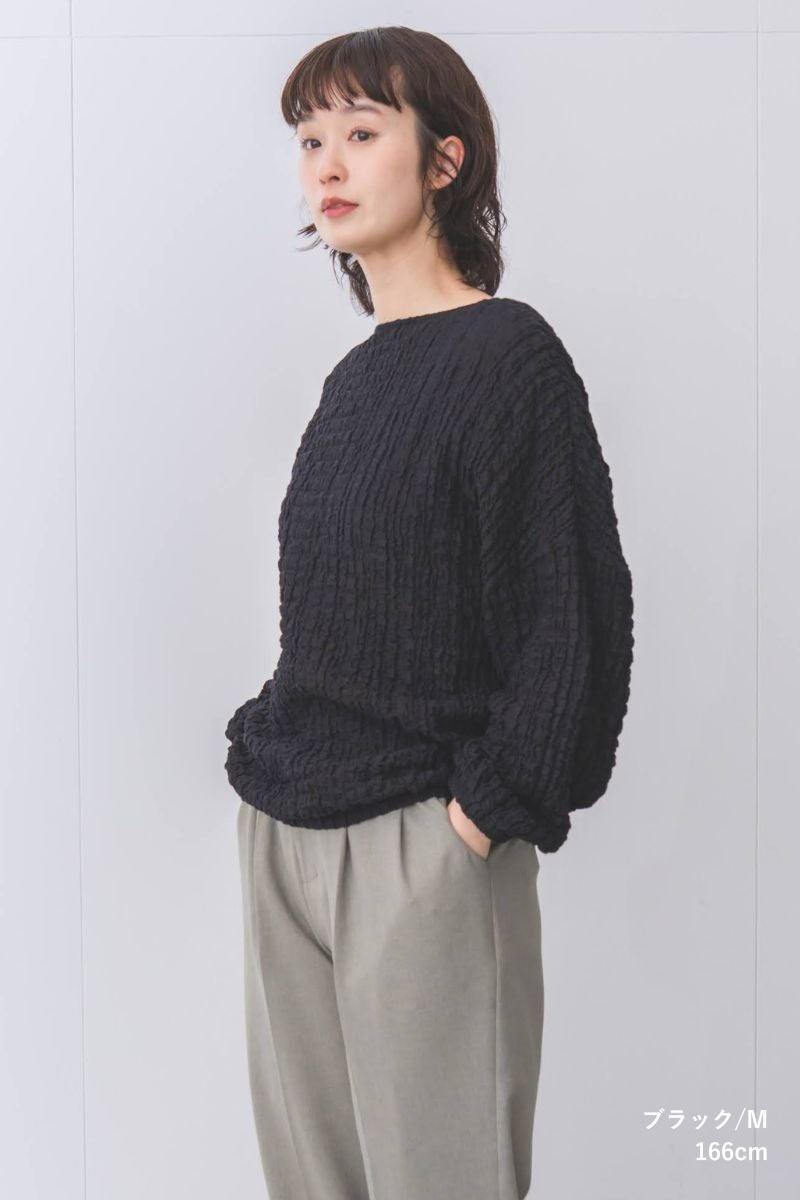 rrrrrrrrr,ナインアール,オーガニックコットンシュリンクレースブラウス