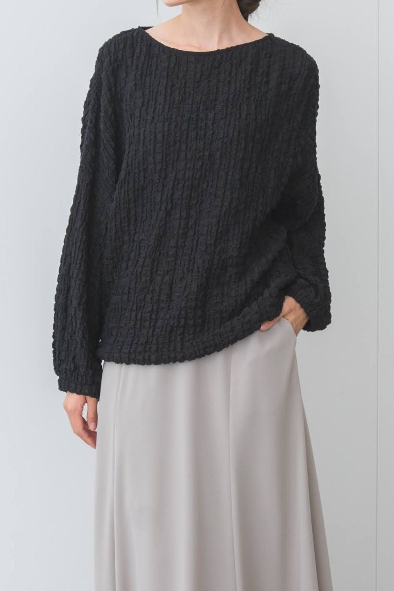 rrrrrrrrr,ナインアール,オーガニックコットンシュリンクレースブラウス