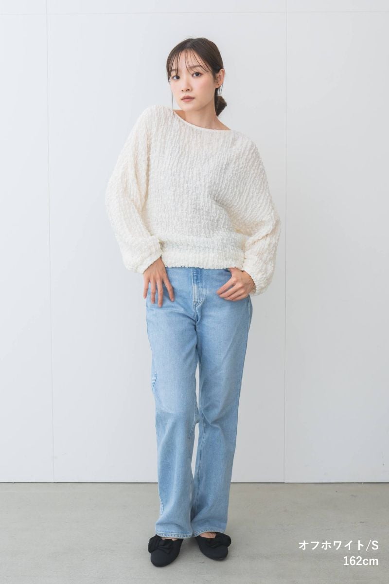 rrrrrrrrr,ナインアール,オーガニックコットンシュリンクレースブラウス