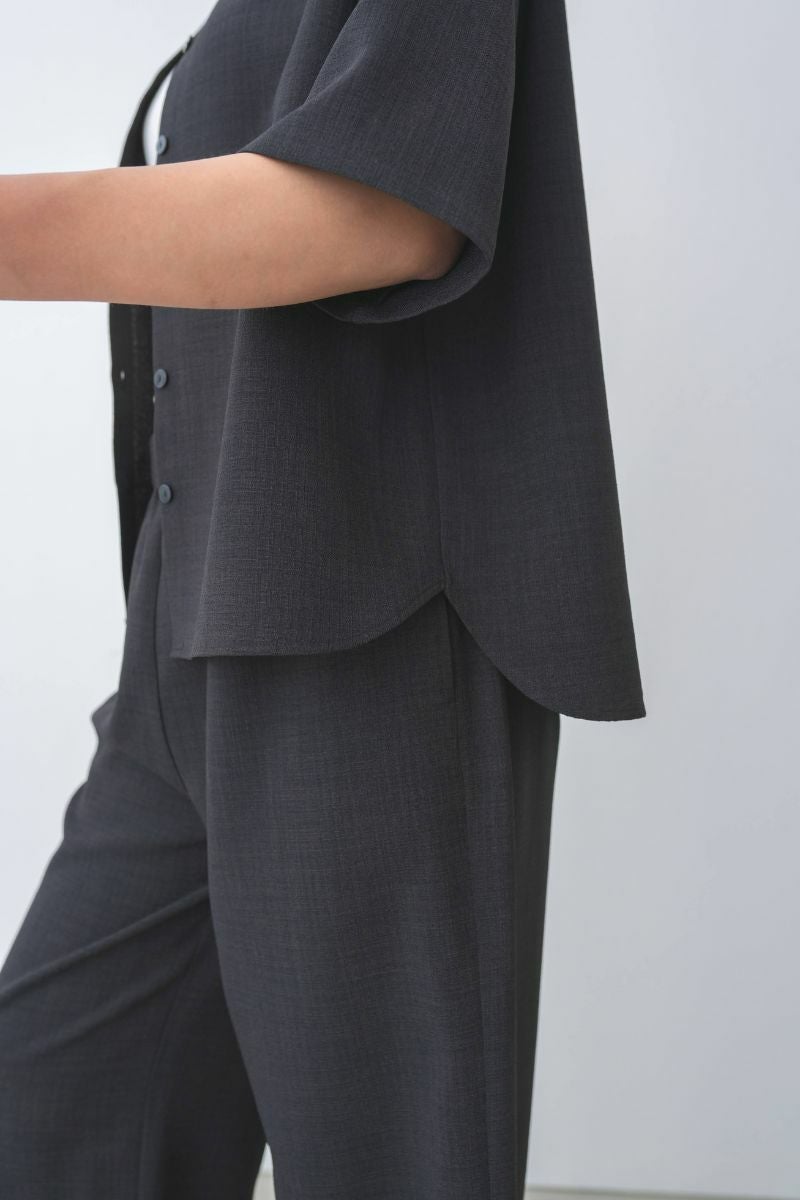 ナインアール,rrrrrrrrr,リネンライクシャツ,sumi,ミニマリスト