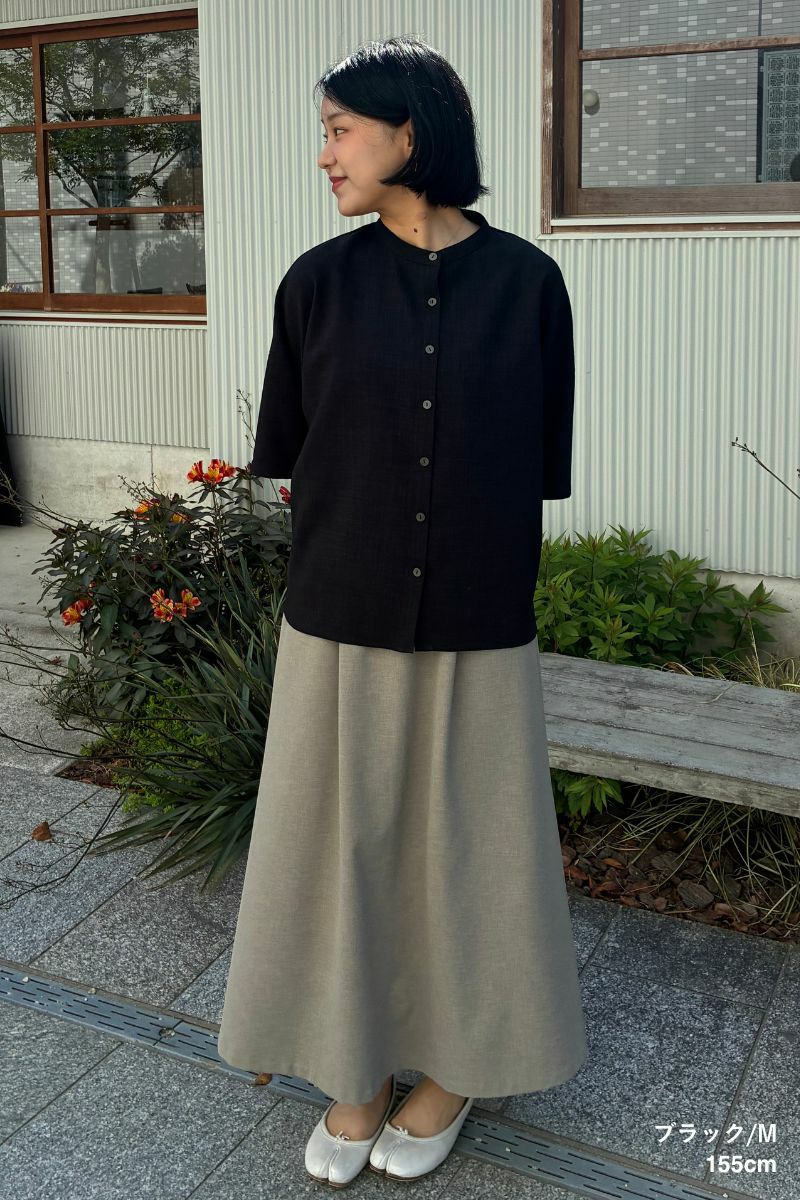 ナインアール,rrrrrrrrr,リネンライクシャツ,sumi,ミニマリスト